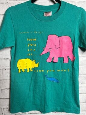 Vintage 90s body shop extinct animals t shirt